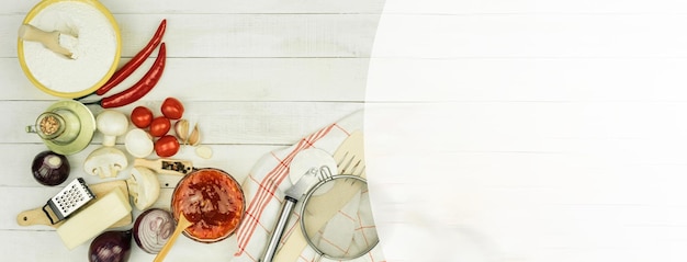 Cocina con ingredientes frescos